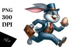 Running Bunny with Egg PNG Product Image 1