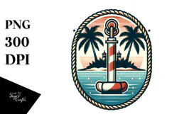Vintage Tropical Island Beach Buoy PNG Product Image 1