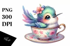 Colorful Baby Hummingbird | Sublimation | Clipart Product Image 3