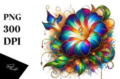Colorful Vivid Morning Glory Stained | Clipart Product Image 3