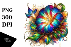 Colorful Vivid Morning Glory Stained | Clipart Product Image 3