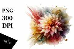 Golden Dahlia Abstract | Sublimation Clipart Product Image 3