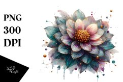Artistic Abstract Dahlia | Sublimation Clipart Product Image 1