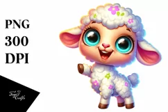 Colorful Enthusiastic Baby Lamb Clipart Product Image 1