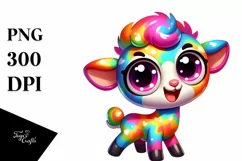 Colorful Enthusiastic Baby Lamb Clipart Product Image 3