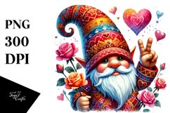 Valentines Gnome with Victory Sign PNG Product Image 1