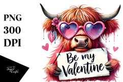 Detailed Pink Highland Cow, PNG Product Image 1