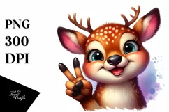 Vibrant Cute Funny Deer Sticker Clipart Product Image 3