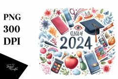 Class of 2024 Watercolor | Clipart Product Image 1