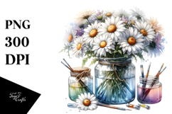 Colorful Jar Daisy | Watercolor Product Image 1