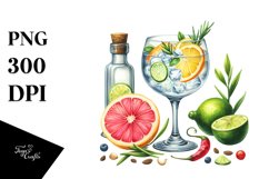 Watercolor Gin and Tonic | Clipart Product Image 3
