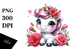 Cute Watercolor Unicorn Clipart Product Image 1