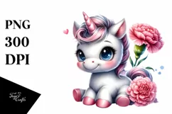 Cute Watercolor Unicorn Clipart Product Image 3