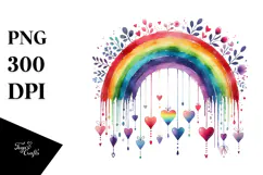 Colorful Watercolor Rainbow PNG Product Image 1