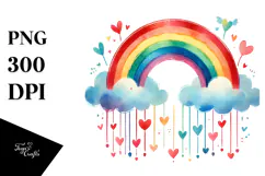 Colorful Watercolor Rainbow PNG Product Image 1