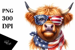 Funny Highland Cow Portrait with es Clipart Product Image 1