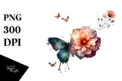 Grunge Flower Painting PNG Product Image 1