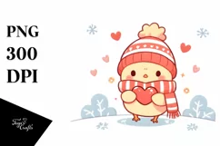 Cute Winter Chicken Sleigh Ride PNG Product Image 3
