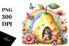 Colorful Nature Rainbow Fruit Fairy | Watercolor Product Image 1