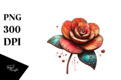 Whimsical Stained Camellia | Clipart Product Image 1