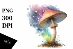 Magical Mushroom Watercolor PNG Product Image 1