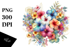 Exciting Watercolor Flowers and Hawaii Orchid Sublimation Product Image 1