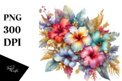 Exciting Watercolor Flowers and Hawaii Orchid Sublimation Product Image 1