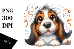 Cute Baby Basset Hound PNG Product Image 1