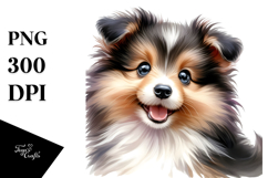 Watercolor Baby Shetland Sheepdog with Big Eyes Product Image 1