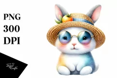 Colorful Baby Bunny with Sunglasses | Sublimation Clipart Product Image 3
