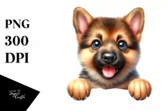 Funny Watercolor German Shepherd on White Paper | Product Image 3
