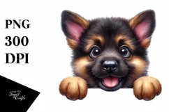 Funny Baby German Shepherd | Watercolor Clipart Product Image 1