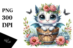 Cute Baby Dragon with Big Eyes JPEG Product Image 1
