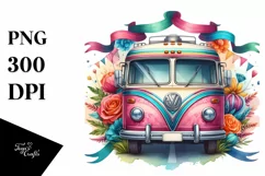 Vintage Vibrant Ribbons RV Watercolor Product Image 1