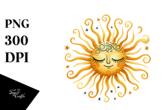 Whimsical Simple Smiling Sun, PNG Product Image 1