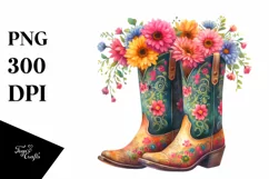 Colorful Cowboy Boots | Flower Pot Clipart Product Image 3