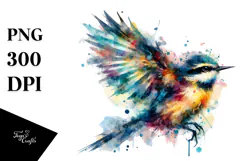 Grunge Bird Painting PNG Product Image 1