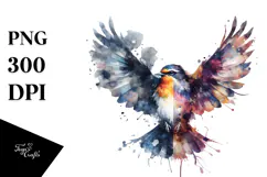 Grunge Bird Painting PNG Product Image 1