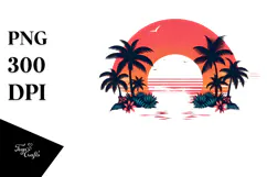 Retro Island Sunset Clipart Tshirt, 20 oz Tumbler Product Image 1