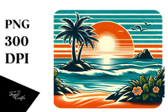 Retro Island Sunset Tumbler Product Image 1