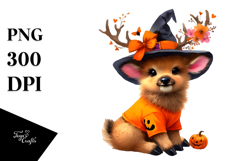 Cute Halloween Baby Elk Dress Up Sublimation Clipart Product Image 1