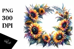 Vibrant Watercolor Abstract Sunflower | Sublimation Clipart Product Image 1