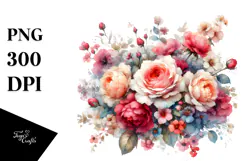 Vibrant Orange Roses Watercolor PNG Product Image 1