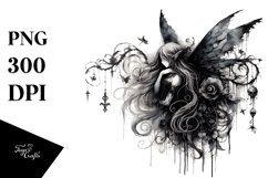 Artistic Gothic Fairy Washed Sublimation Clipart Product Image 3