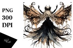 Artistic Gothic Fairy Washed Sublimation Clipart Product Image 1