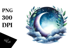 Vibrant Moon Foliage Clouds | Sublimation | Clipart. Product Image 1