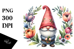Cute Watercolor Gnome with Big Hat Product Image 1