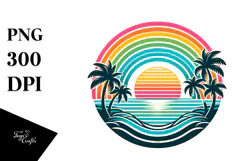 Retro Rainbow Sunset Clipart Tshirt, 20 oz Tumbler Product Image 1