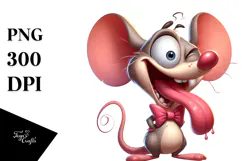 Cute Mouse with Bow Tie, Transparent PNG Product Image 1