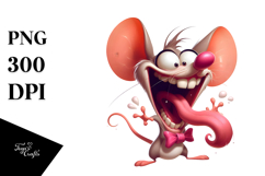 Silly Cartoon Mouse, PNG Product Image 1